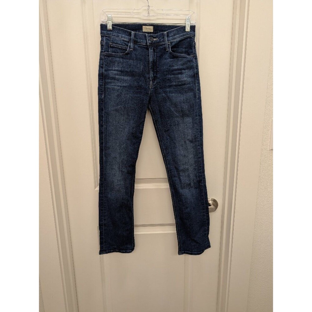 Mother The Insider Crop Step Fray Dark Wash Blue Jeans Size 26
